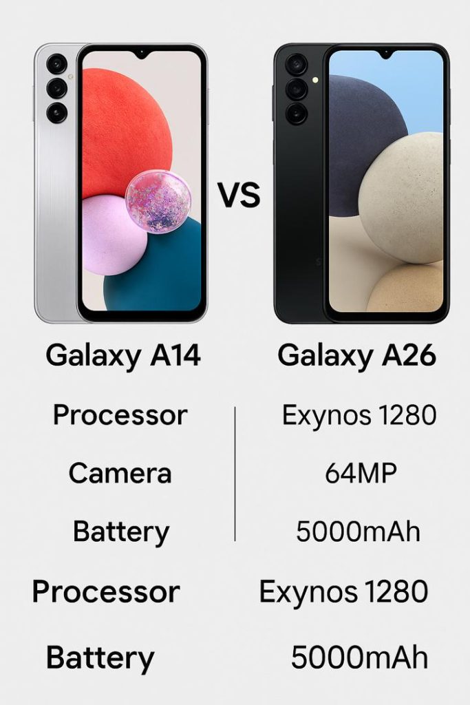 مقایسه گوشی سامسونگ A14 با A26