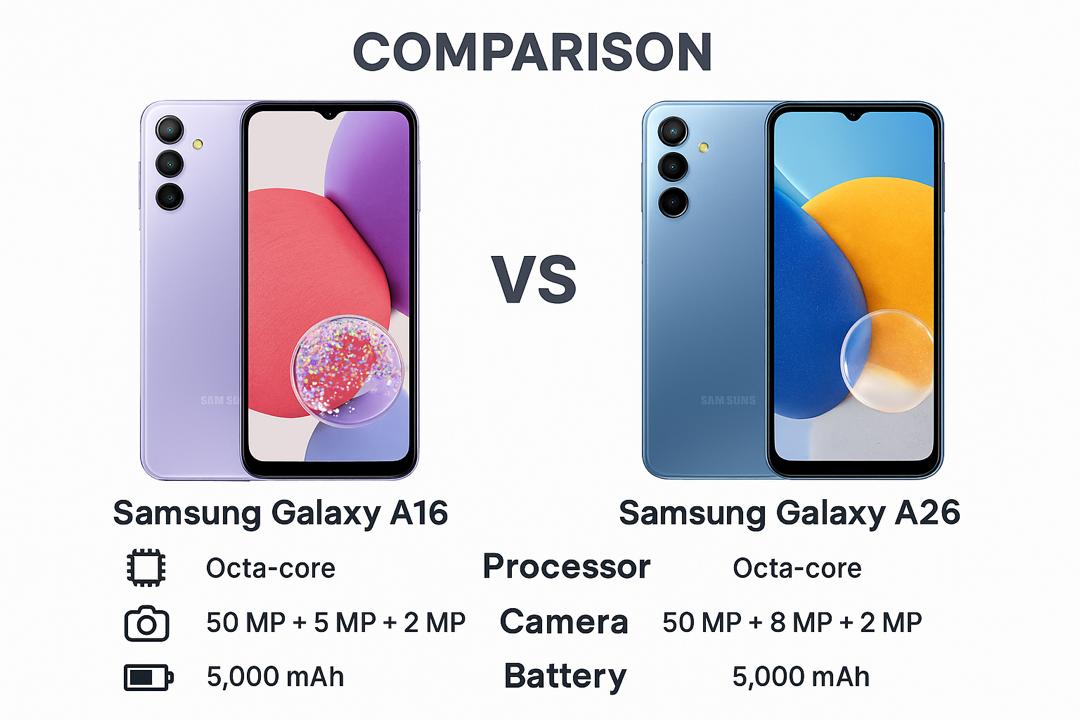 مقایسه گوشی سامسونگ A16 با A26